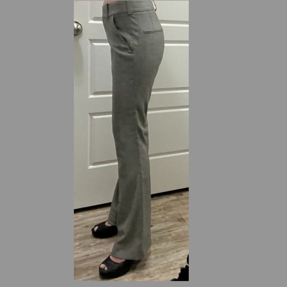 Norisol Ferrari, gray textured bootcut pants, wool & silk, size 4 - Picture 3 of 4